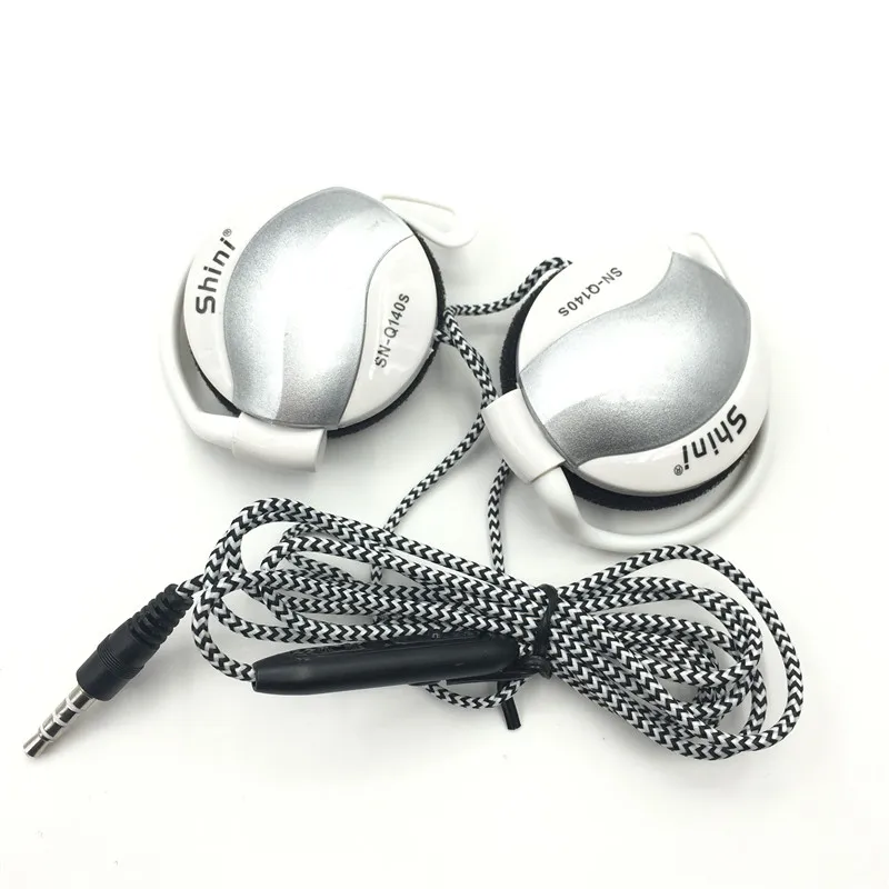 Silver Headphone Наушники с шумоподавлением, ушные крючки, музыкальная гарнитура, супер бас наушники с микрофоном для Xiaomi, Mp3 плеер, компьютер, смартфон - Цвет: Silver Headphone