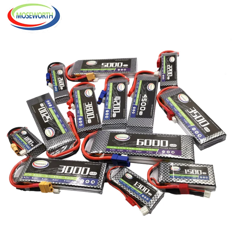 Аккумулятор LiPo 2S 7 4 в 1500 2200 2600 3000 3500 4200 5000 5200 6000 мАч 30C 40C 60C для автомобиля игрушек
