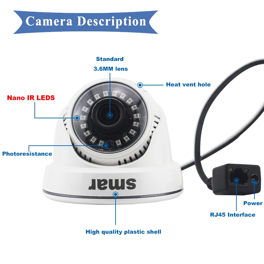 IP HD 1080P камера SONY IMX323 с 18 шт. Nano IR Led ночного видения безопасности Onvif 2 3 CCTV домашняя