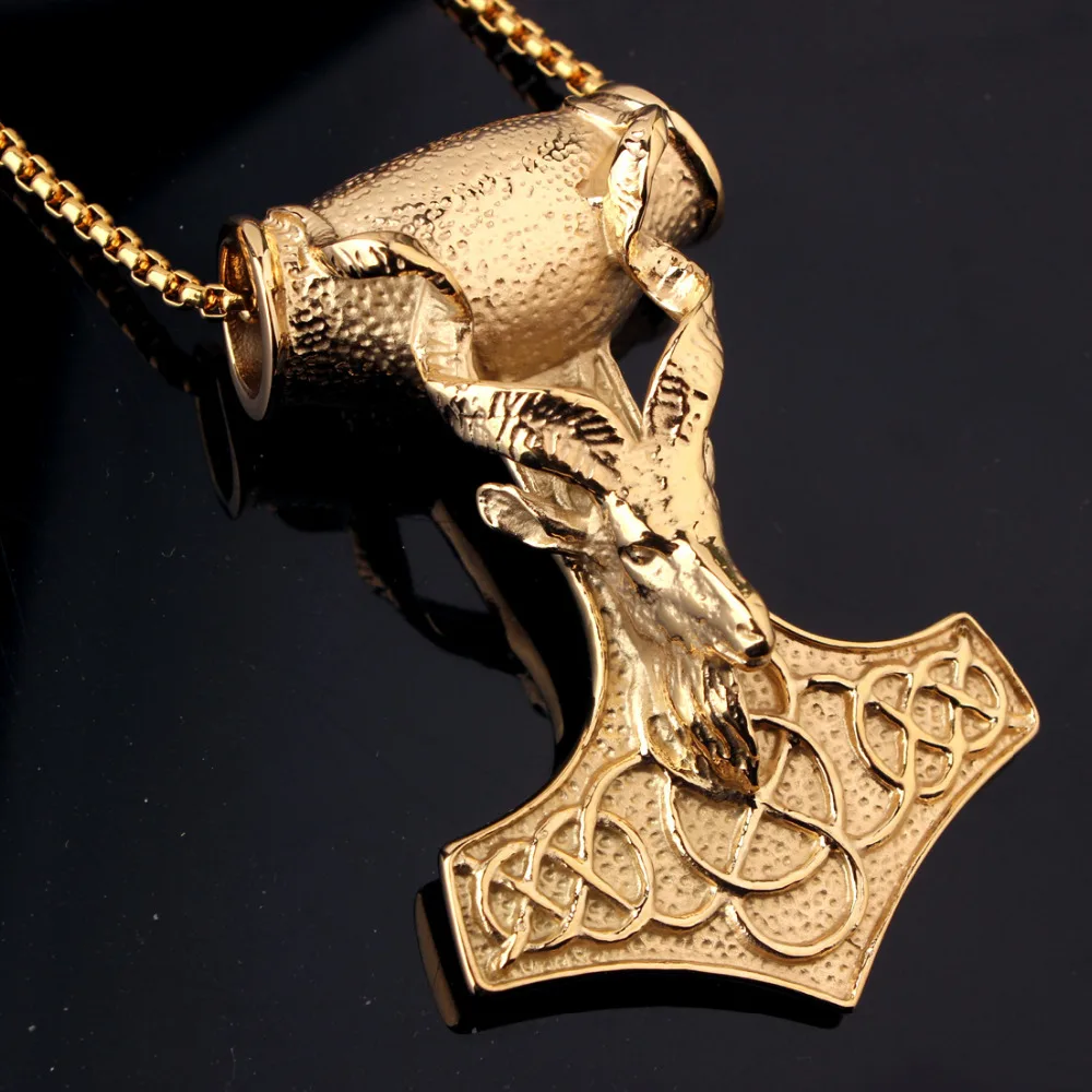 Мужская цепочка с подвеской в виде молотка Тора из нержавеющей стали | Украшения