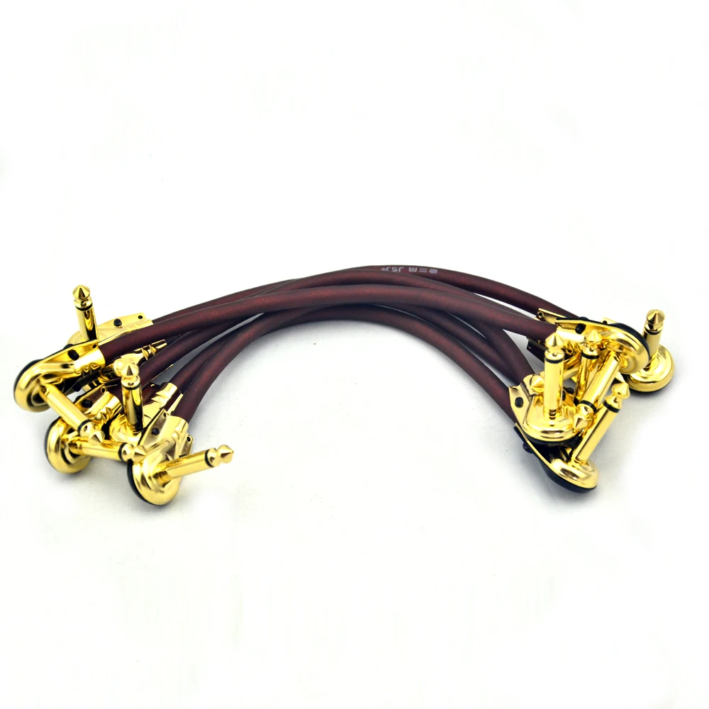 

6 Pack Guitar Patch Cables Low-Profile Right Angle 1/4 Instrument Cables for Effect Pedals 21cm