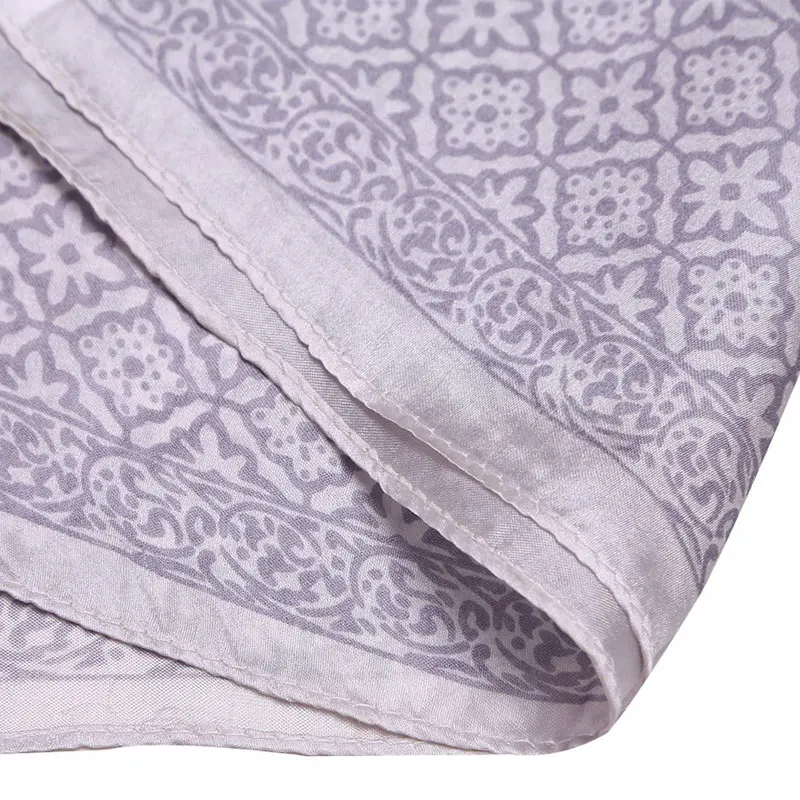 Шарф из натурального шелка Женская бандана Женский клетчатый шарф для волос