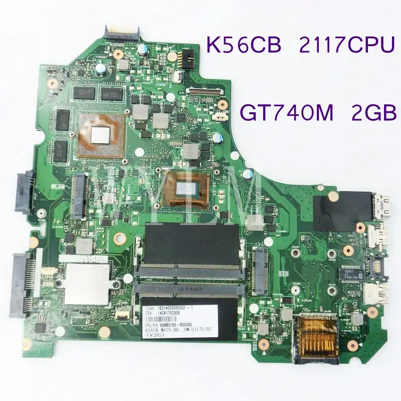 K56CB с 2117 Процессор GT740M 2G Материнская плата Asus A56C K56C ноутбука REV2.0 100% тестирование