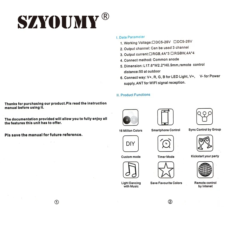 

SZYOUMY DC 5V 12V 24V Mini WiFi LED RGB / RGBW Controller iOS Android APP Controller for 3528 5050 Led Strip 50PCS