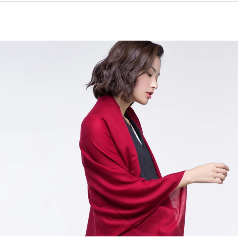 2017 модная осенне зимняя брендовая однотонная большая шаль шерстяной шарф теплая