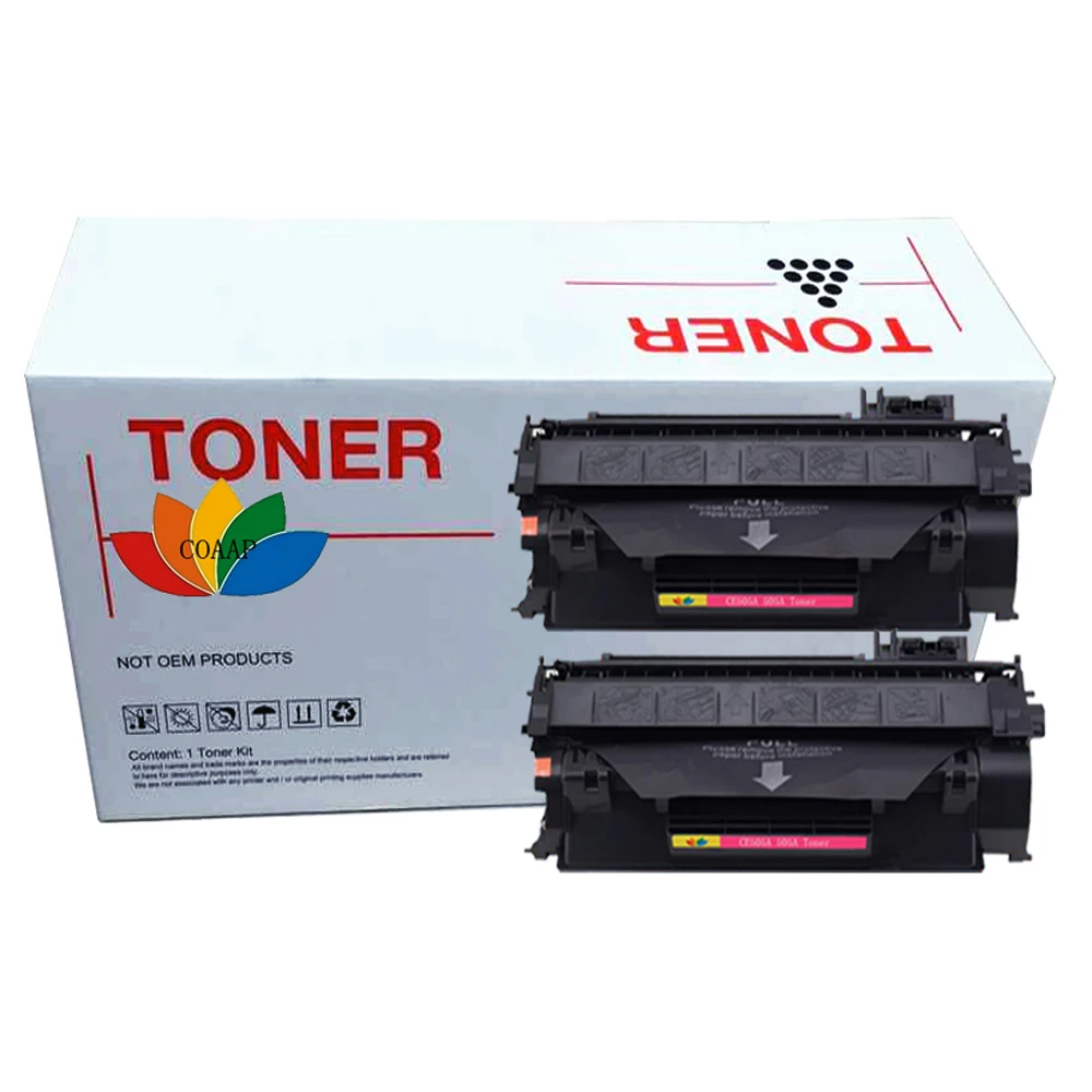 2x CE505A 05A 05 505A 505 черный совместимый картридж с тонером для принтера HP Laserjet P2035 P2035N