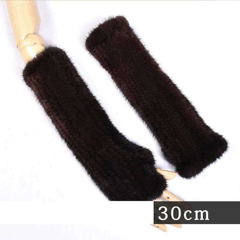 brown 30cm 005 новые модные зимние женские перчатки из натурального меха норки из натурального меха норки женские митенки женские эластичная перчатка - Цвет: brown 30cm