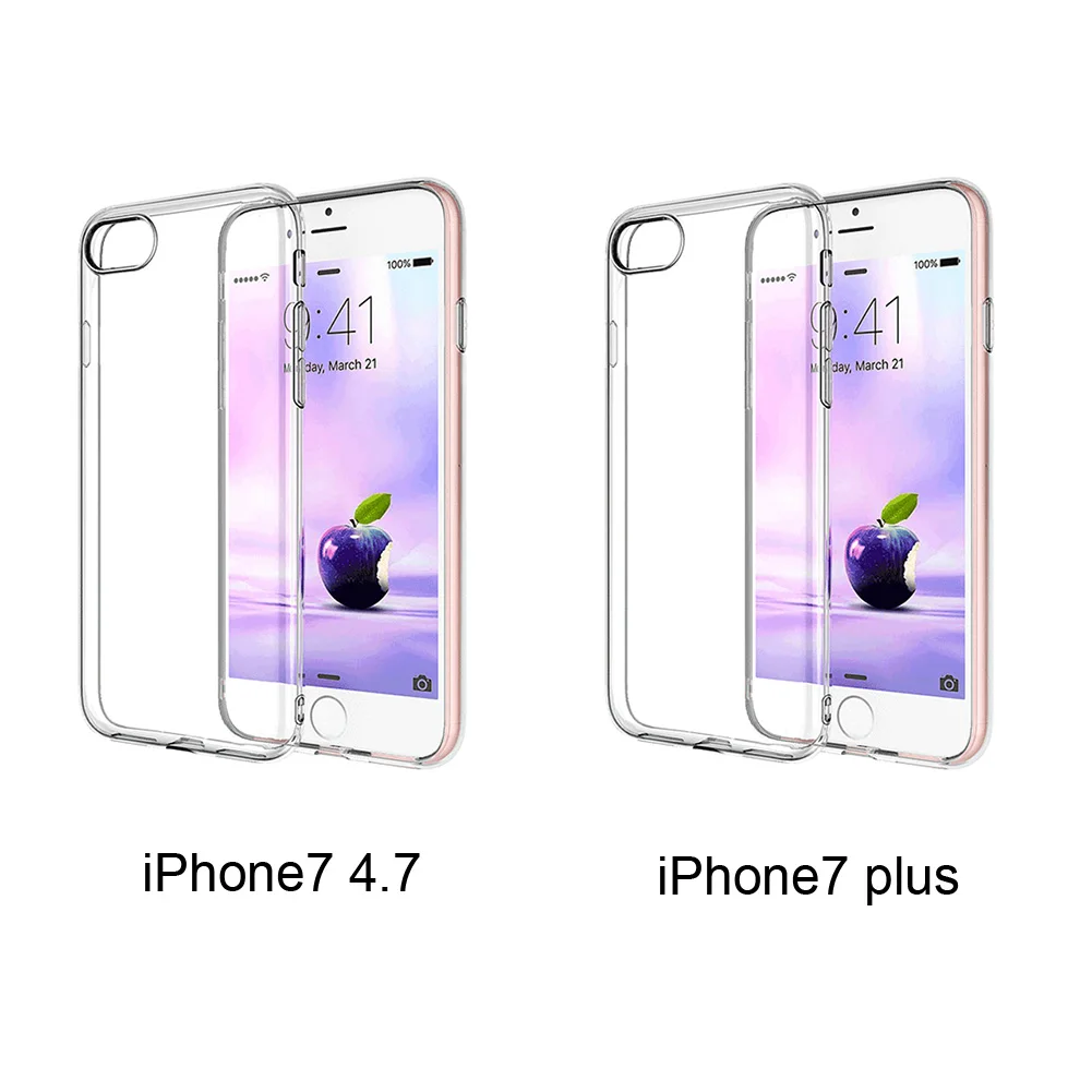 Модный прозрачный чехол для телефона iphone TPU Мягкий тонкий сотового Прозрачный
