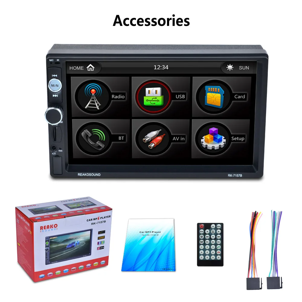 MP5 Автомобильный плеер 7 &quotHD LCD сенсорный экран Камера заднего вида Карта BT ридер