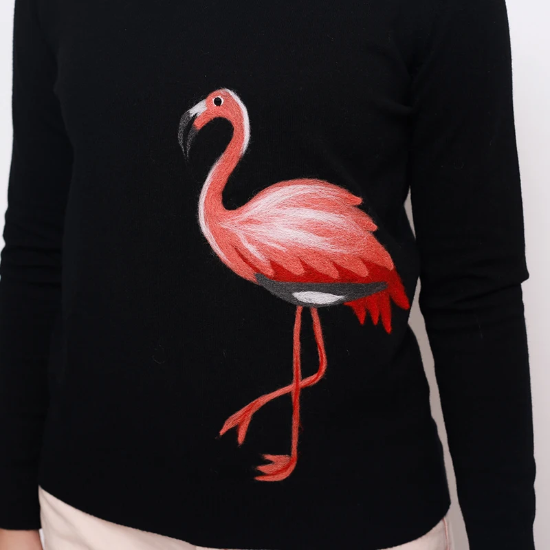Новинка весны, модные женские свитера для подиума, вязаные пуловеры с круглым вырезом, блуза с длинным рукавом, рубашки, женские топы с вышивкой в виде животного