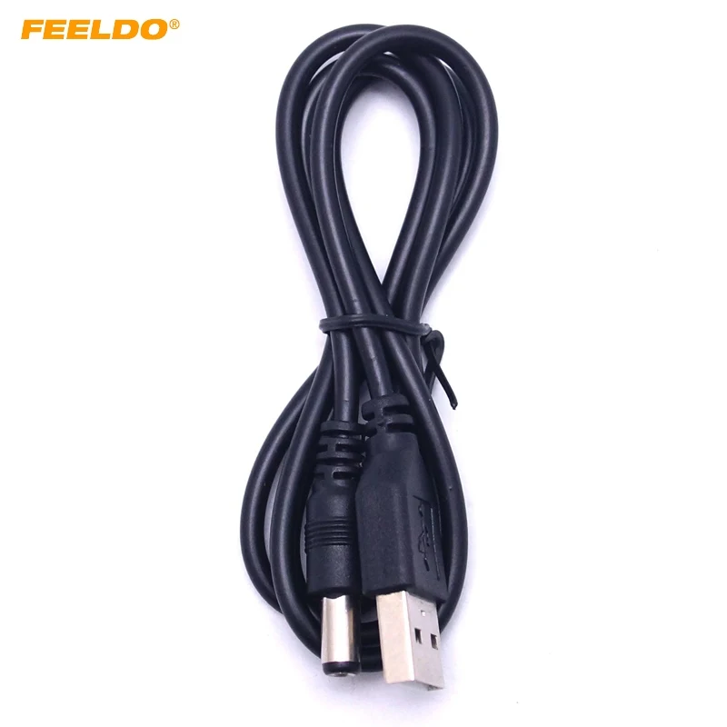 FEELDO 20 шт. черный 85 см USB 2 0 порт для 5 мм x 1 В DC мощность баррель Джек Кабель питания