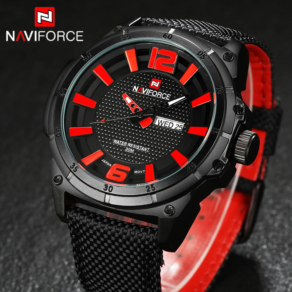2018 Новый NAVIFORCE Для мужчин часы Роскошный Кварц час Дата спортивные военный