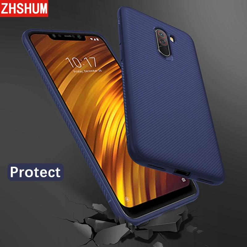 Xiaomi Pocophone F1 Poco Мягкий Силиконовый ТПУ чехол закаленное стекло 360 Полное заднее