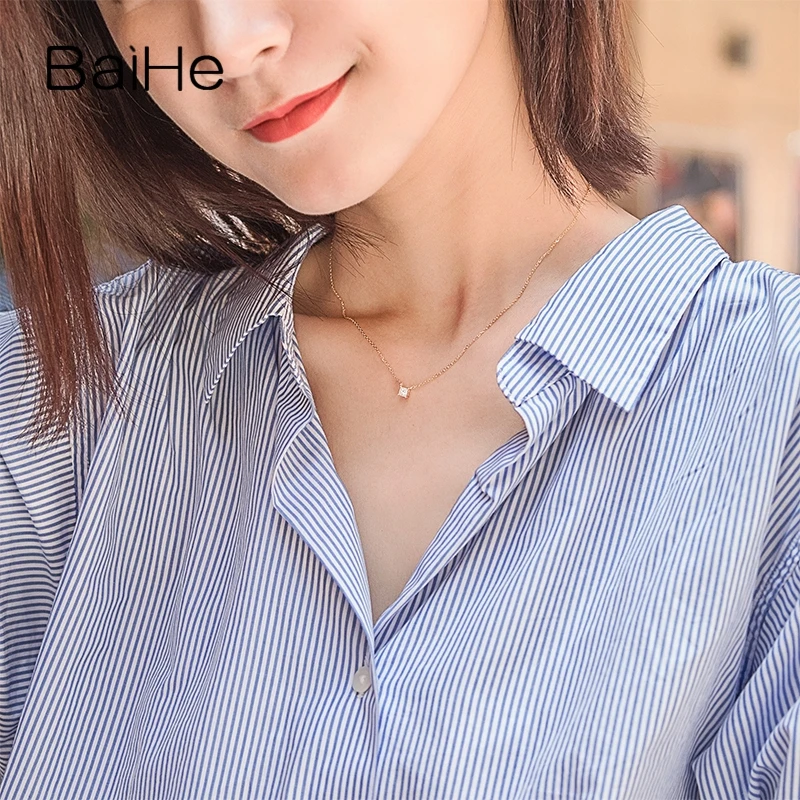 Женское винтажное ожерелье с натуральными бриллиантами желтое золото 18 К 0 10