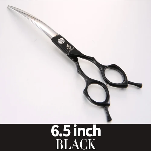 6.5 black Fenice Профессиональный symetrical ручка красочные 6,5 дюймов собака изогнутые ножницы для ухода за животными - Цвет: 6.5 black