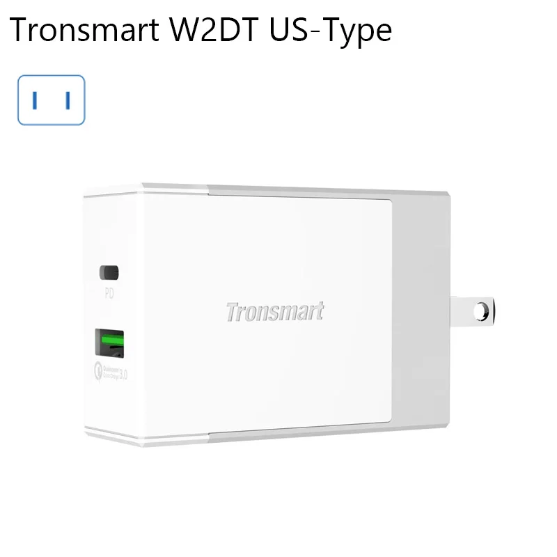 US Tronsmart W2DT USB PD Зарядное устройство usb type C Быстрая зарядка 3,0 Для Xiaomi Mi5 для huawei P10 для S8 быстрое зарядное устройство для телефона - Тип штекера: US