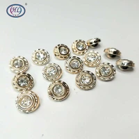 hl 50150pcs 10mm new plating buttons with rhinestones shank diy apparel sewing accessories shirt
