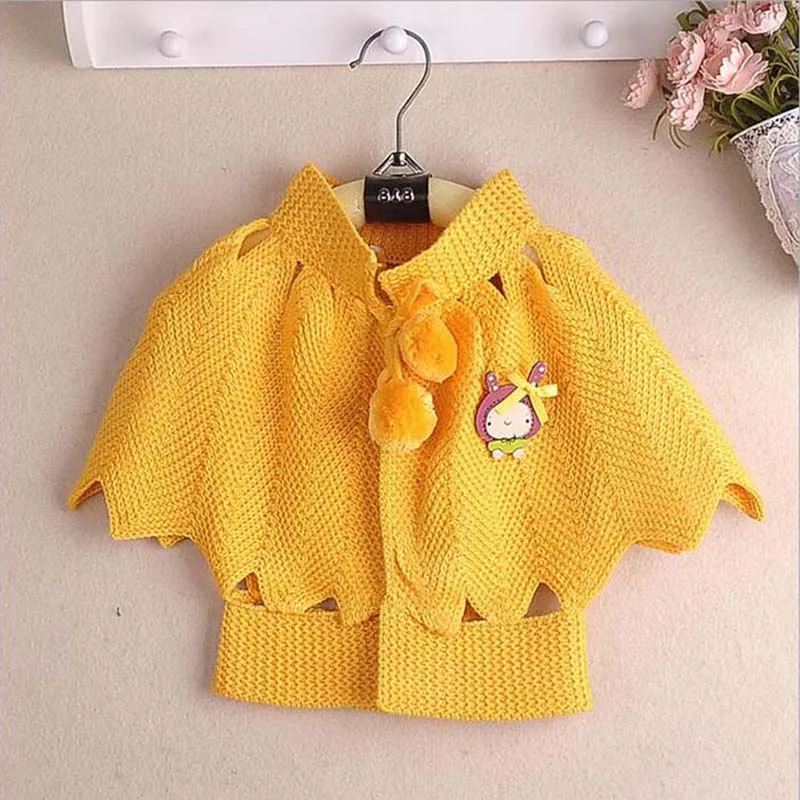 Праздничный вязаный плащ-накидка для маленьких девочек детская одежда детей