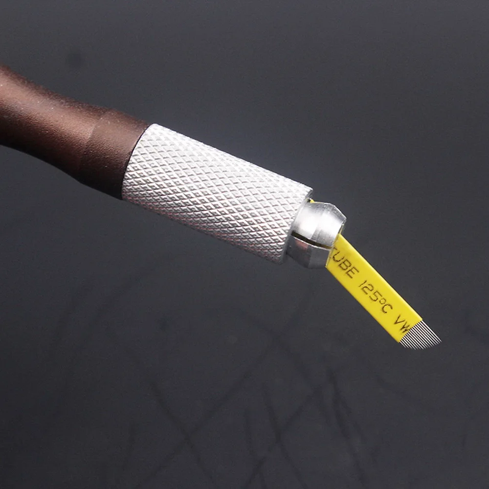 

Free Shipping 100pcs/lot Korea Microblade 16Curved Flat Eyebrow Microblading Needle For P3D Permanent Microblading Embroidery
