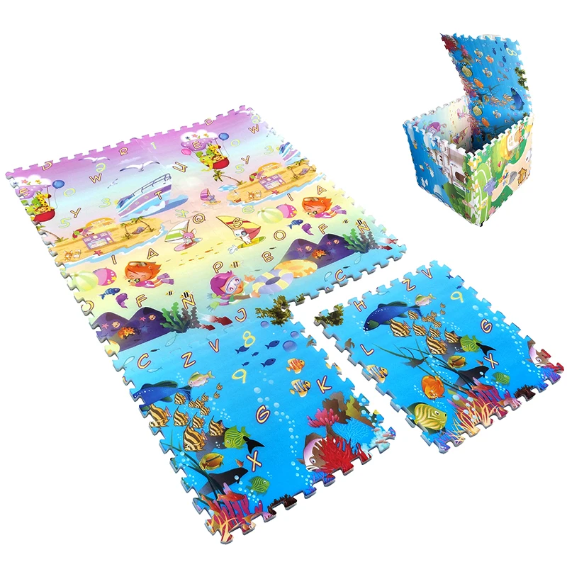 6 шт./компл. детский игровой коврик пазл подарок синий океан ползающий для Детский