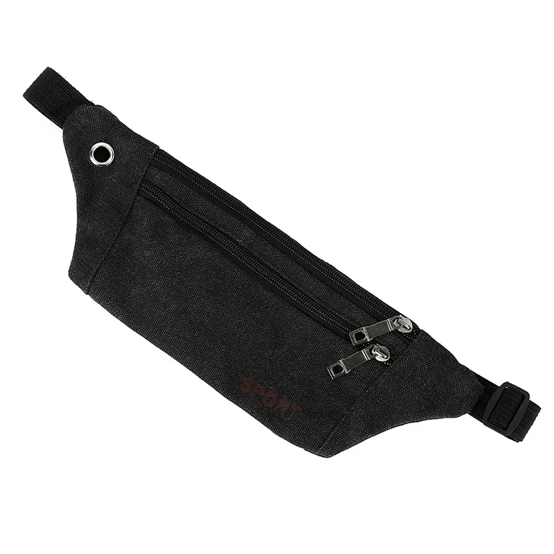 Black Waist pack Мужская поясная сумка поясная Женская нагрудная сумка мужская вместительная сумка формы «банан» унисекс кошелек на молнии с почками мужские холщовые сумки-мессенджеры - Цвет: Black Waist pack