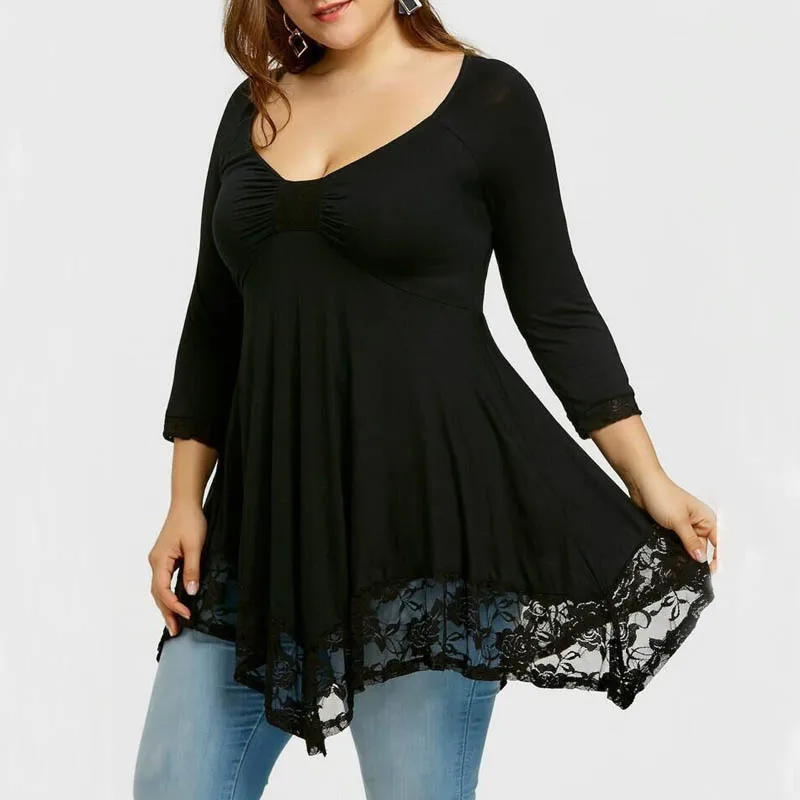 Женская Кружевная футболка 4XL 5XL 6XL 7XL 8XL большие размеры обхват груди 130 см 4 вида
