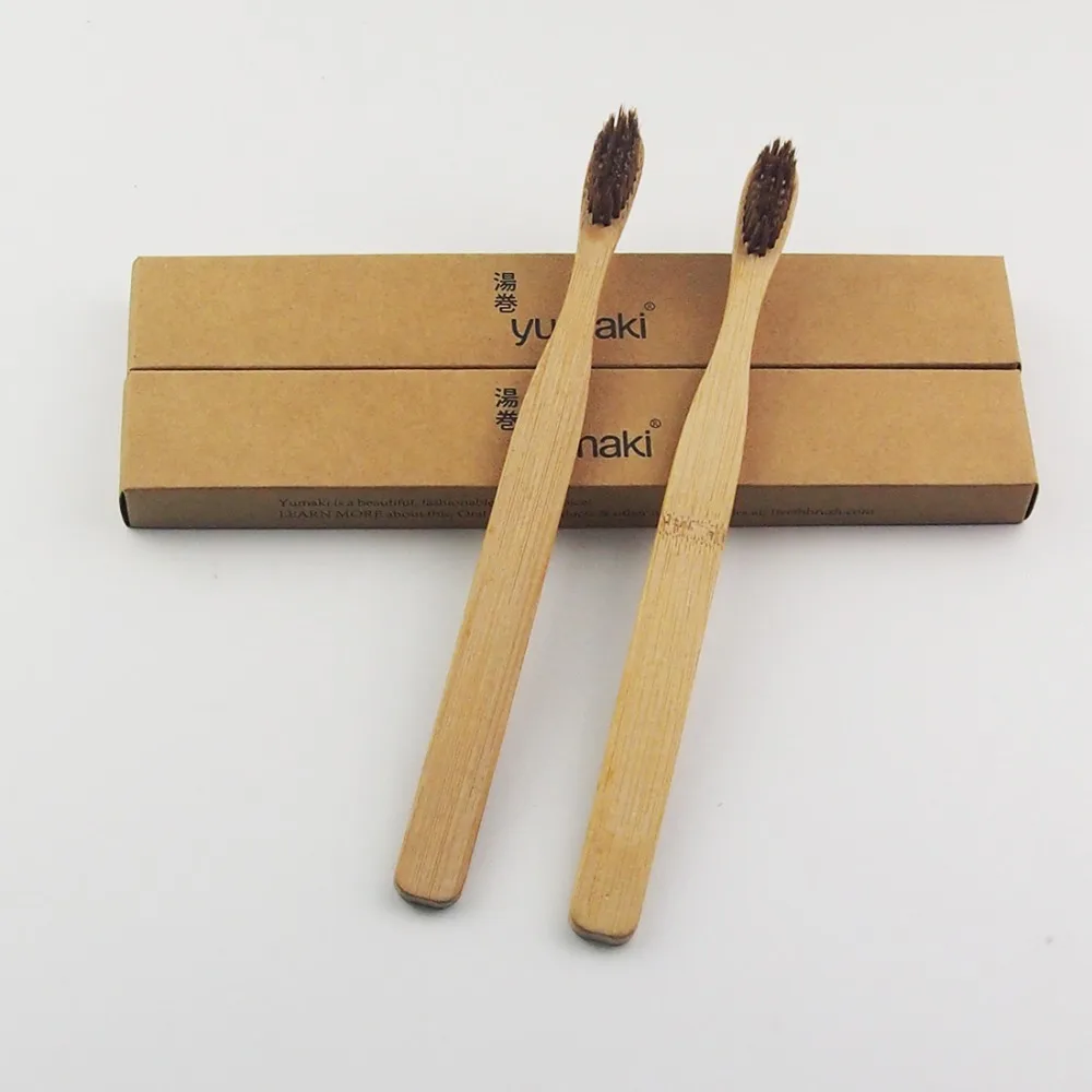 Зубная щетка из бамбукового волокна с мягкой щетиной 50 шт.|wood toothbrush|bamboo