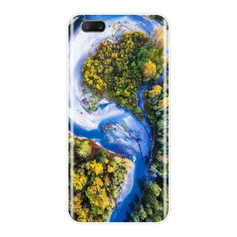 Чехол-накладка для OnePlus 6 6T 5 5T 3 3T силиконовый мягкий зеленый синий путешествий по