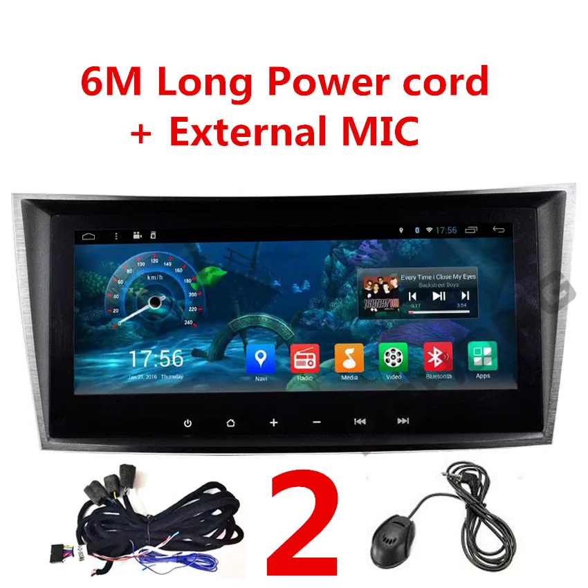 CAR GPS MIC 6M 9 дюймов Автомобильный dvd-плеер на основе Android для Mercedes Benz E Class W211 CLK W209 CLS W219 G-Class W463 автомобильный Радио gps Навигация BT wifi карта - Цвет: CAR GPS MIC 6M
