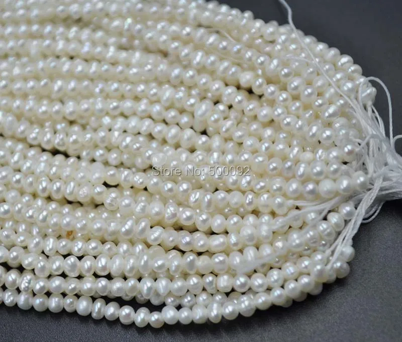 

wholesale 10 strands 3mm white freshwater loose pearl strands