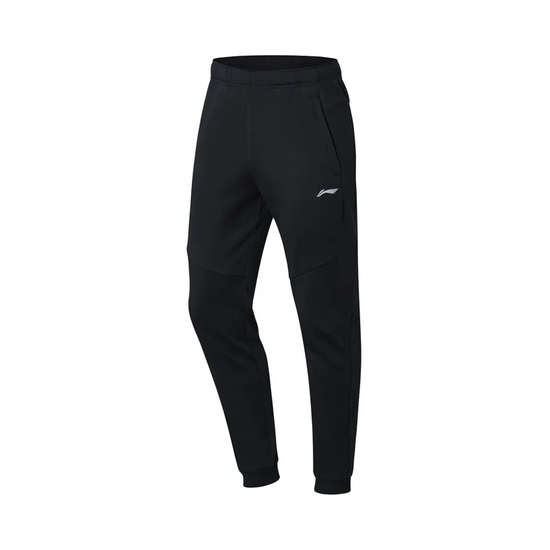 Li-Ning, мужские тренировочные спортивные штаны, флисовые, теплые, хлопковые, обычные, с карманами, с подкладкой, спортивные штаны AKLN859 MKY423 - Цвет: AKLN859-1H