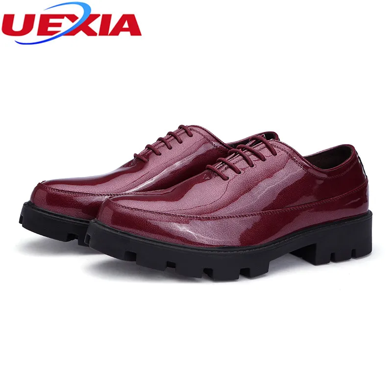 UEXIA Brogue Fashion Lace Up Casual Shoes TPU Soles Bottom Outdoor Walking Dress Business Men Height Increase | Обувь