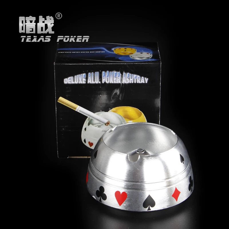 Техасская покерная пепельница из металлического сплава золотой и серебряный на