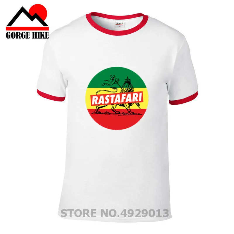 Мужская футболка с коротким рукавом Haile Selassie imperor регги Homme принтом Символ для