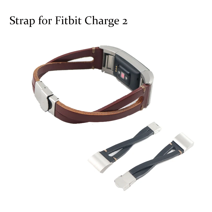 Сменный ремешок для Fitbit Charge 2 браслет с пульсометром мягкий из натуральной кожи