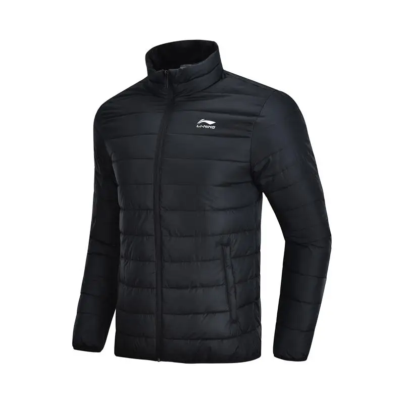 AJMN009-1H Li-Ning мужское Трендовое Спортивное Стеганое пальто, зимняя теплая спортивная куртка с подкладкой из полиэстера AJMN009 COND18 - Цвет: AJMN009-1H