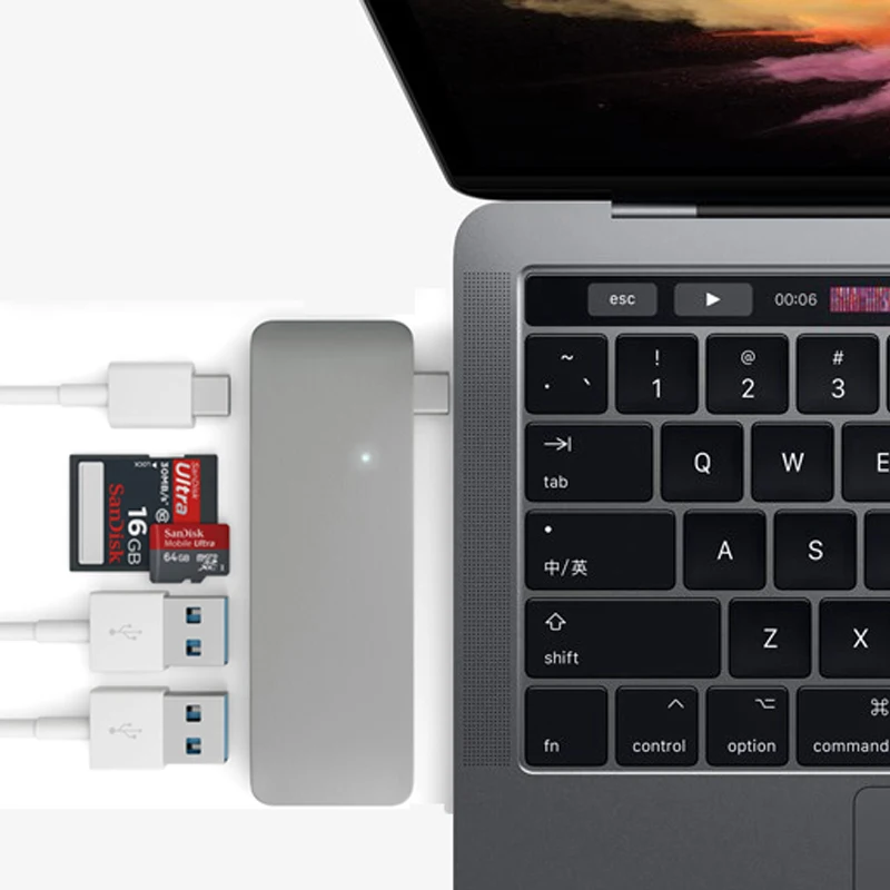 Высокоскоростной 3 0 USB Type C концентратор 5 в 1 комбинированный с зарядным портом