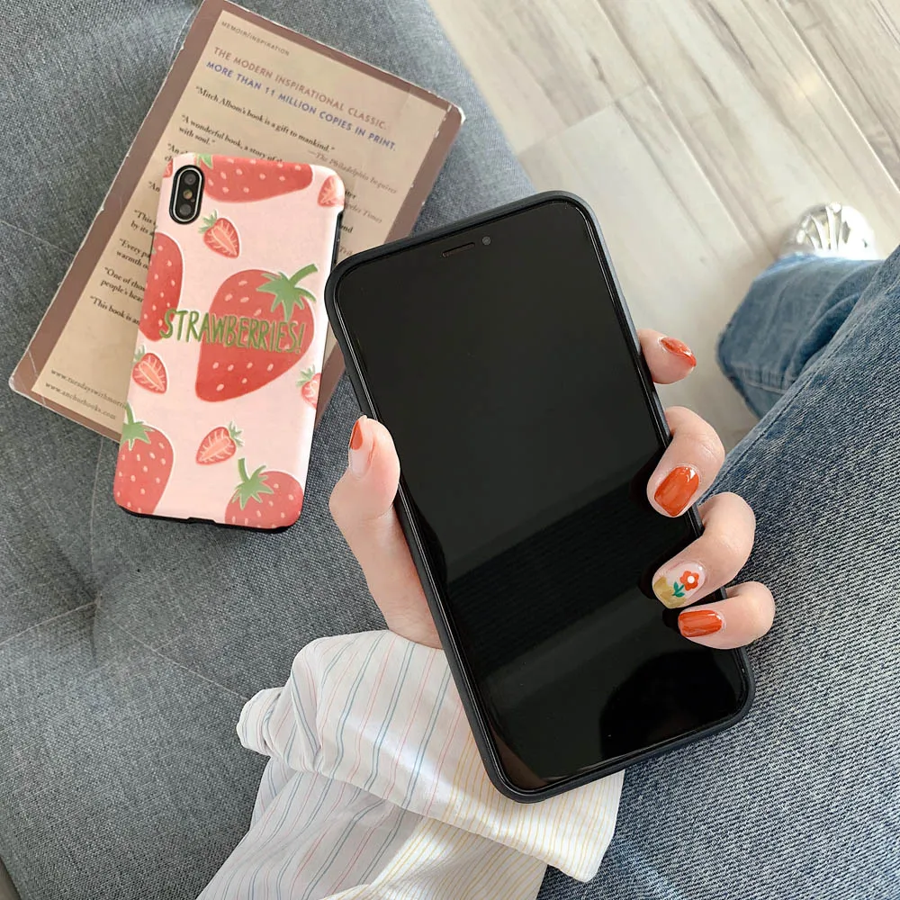 Heyytle Милый Летний чехол для телефона с фруктами iPhone 7 8 Plus 6 S задняя крышка шелковым