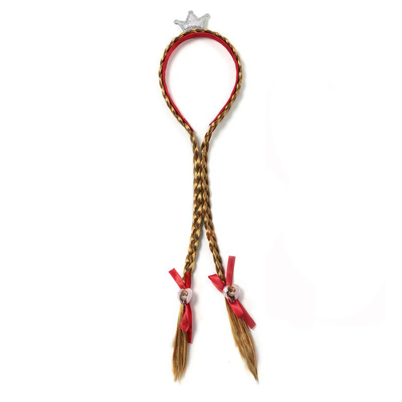Anna Headband Детские вечерние костюмы Анны и Эльзы для костюмированной вечеринки; Аксессуары для девочек на Хэллоуин, День рождения; головной убор принцессы; подарок из синтетических волос; повязка на голову - Цвет: Anna Headband