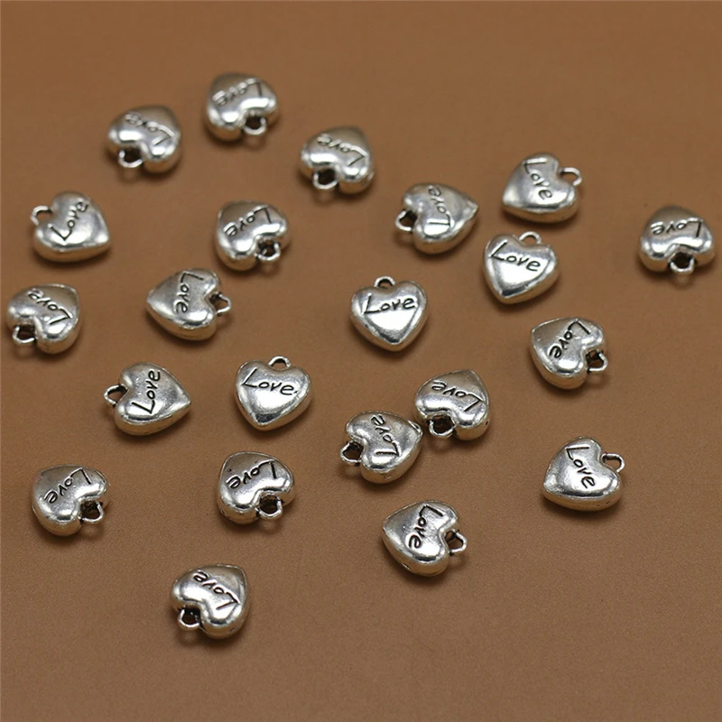 Старинное Серебряное сердце С Днем Рождения Красивая Очаровательная Подвеска