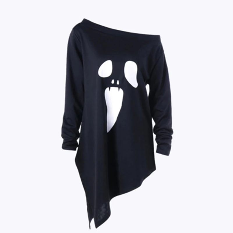 Женская футболка с длинным рукавом Ghost повседневная забавная Футболка принтом