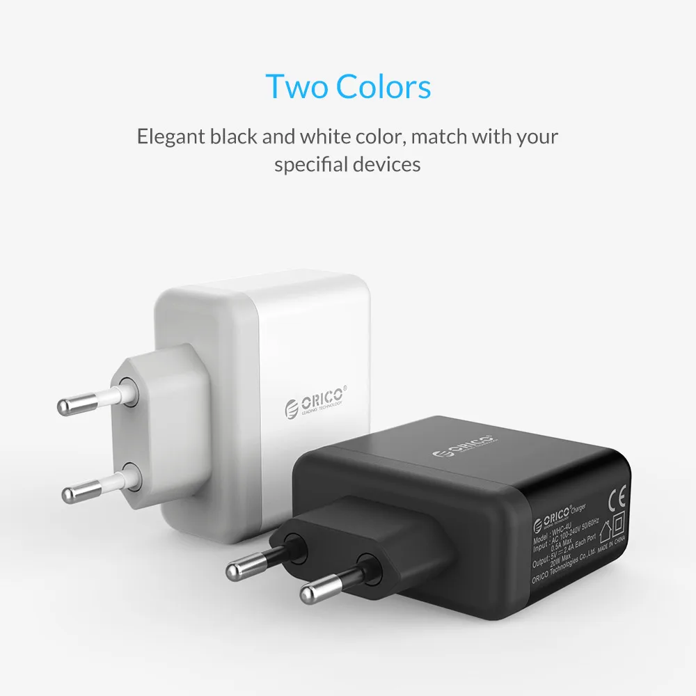 Дорожное зарядное устройство ORICO с 4 USB портами 5 В 2 А 20 Вт макс. быстрая зарядка
