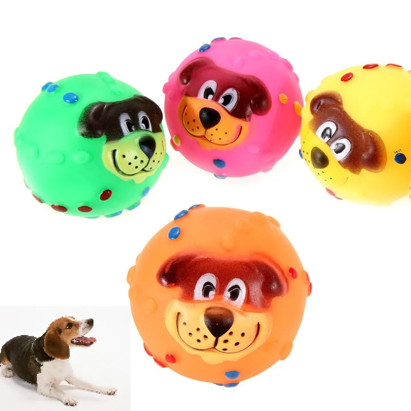 

ANGRLY Cat Dog Toys Soft Rubber Dog Face Chew Squeaker Squeaky Toys New Arrival Promotion Soft Rubber Chew Sound Ball Toys