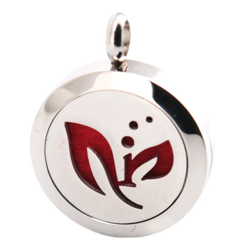 Листья 25 мм Ароматерапия Эфирные масла из нержавеющей стали ожерелье с кулоном