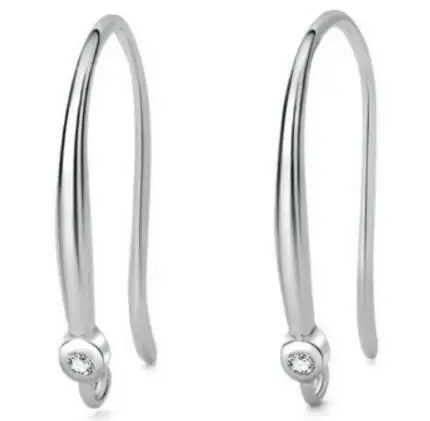 Platinum8 925 пробы Серебряный ушной крючок микро-инкрустированные циркониевые серьги-Крючки Позолоченные ручные DIY серьги аксессуары - Цвет: Platinum8