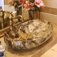 Керамическая раковина для ванной столешница с ручной росписью