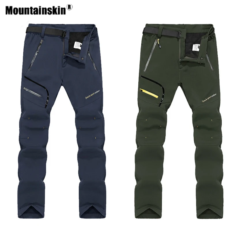 Мужские и женские флисовые брюки Mountainskin зимние термоштаны из софтшелла для