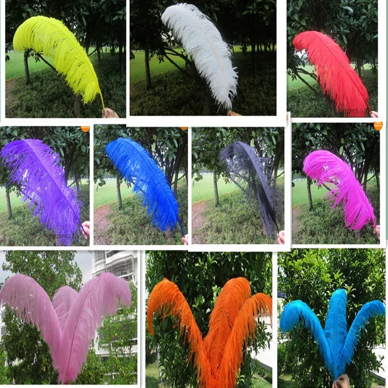 

Ostrich feathers wholesale price 10pcs 20-22inch 50-55 cm orange ostrich feather wedding table decoration