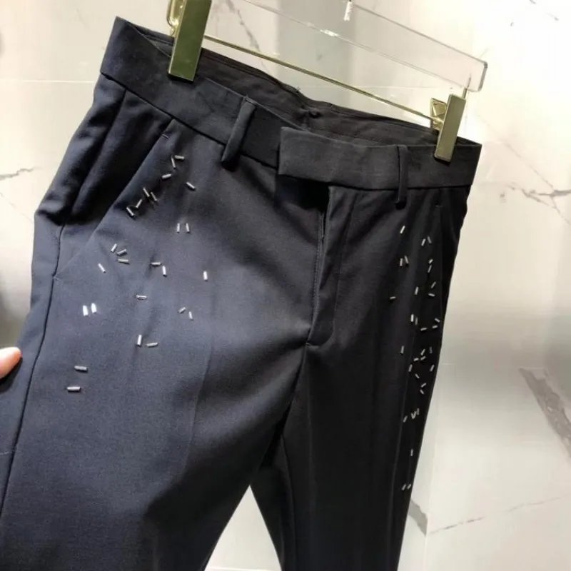 Мода осень-зима Италия новейшие дизайнерские Slim Fit Бизнес Повседневное Для мужчин костюмы 2 шт наборы Блейзер и брюки брендовая одежда