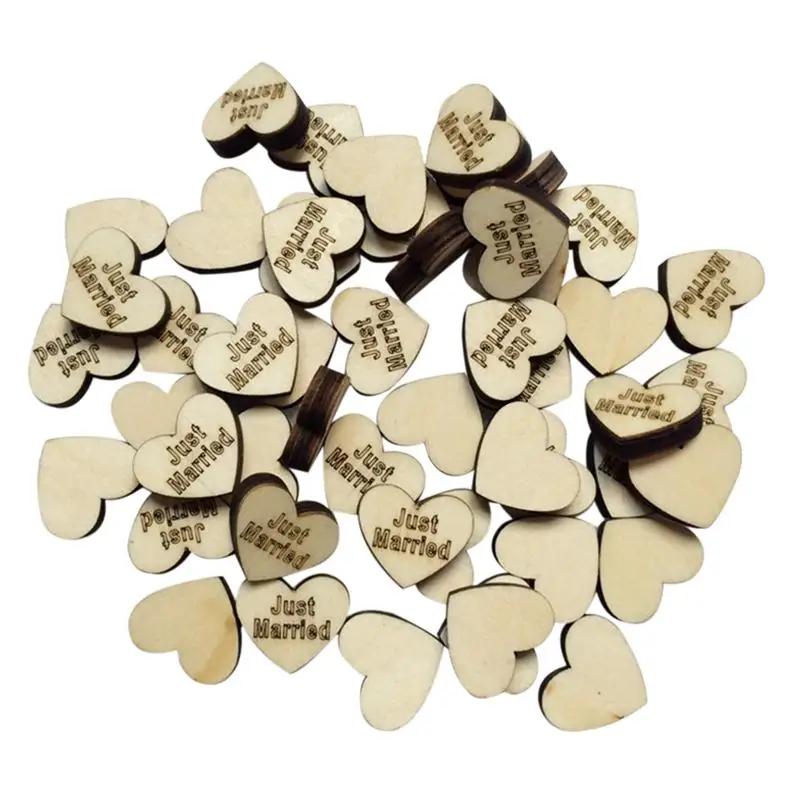 Гирлянда в форме сердца с надписями 50 шт.|crafts diy|craft weddingcraft wood slices |